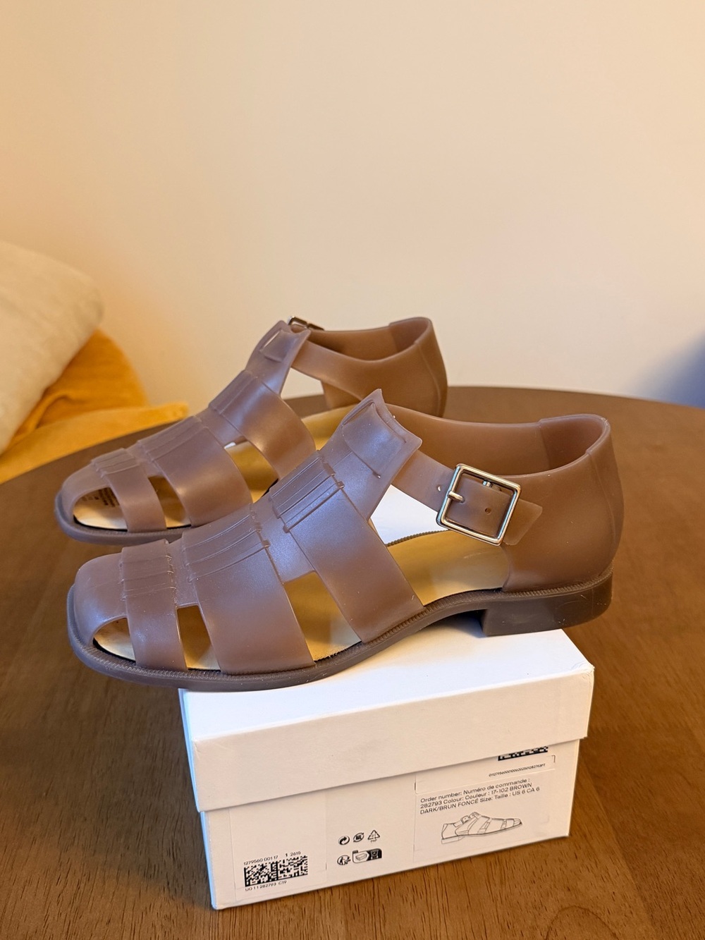 COS Brown Jelly Square-Toe Fisherman Sandals - Picture 3 of 4